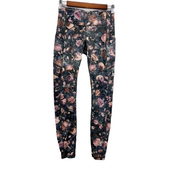 Lululemon‎ Speed Up Tight Frosted Rose Multi Floral Leggings Women's Size 4 - Picture 1 of 10